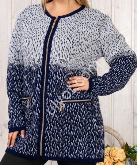 КОФТА-20 (ONE SIZE 52-60) БЕЛЫЙ+Т.СИНИЙ 