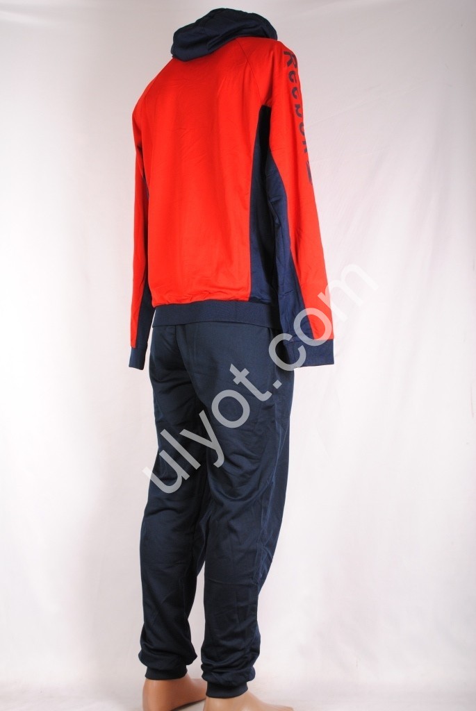 СПОРТ. КОСТЮМ (M-3XL) МАНЖЕТ Т.СИНИЙ+КРАСНЫЙ 2836