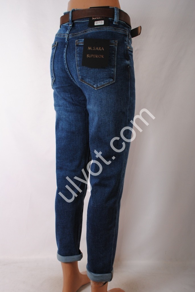 Фото 3 ДЖИНСЫ M.SARA (XS-XL(2S)) СИНИЙ 1205-2