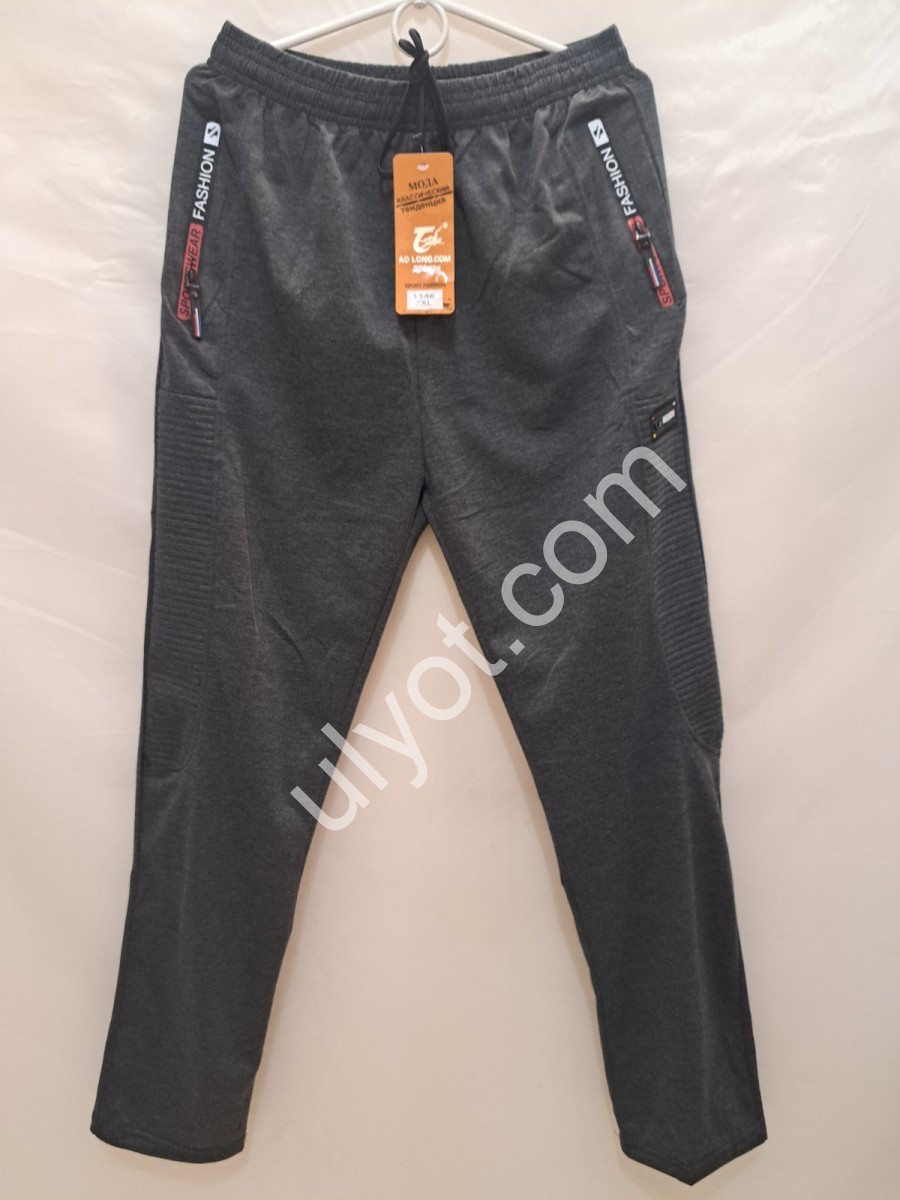 СПОРТ.ШТАНЫ (XL-5XL) ПРЯМОЙ Т.СЕРЫЙ 114