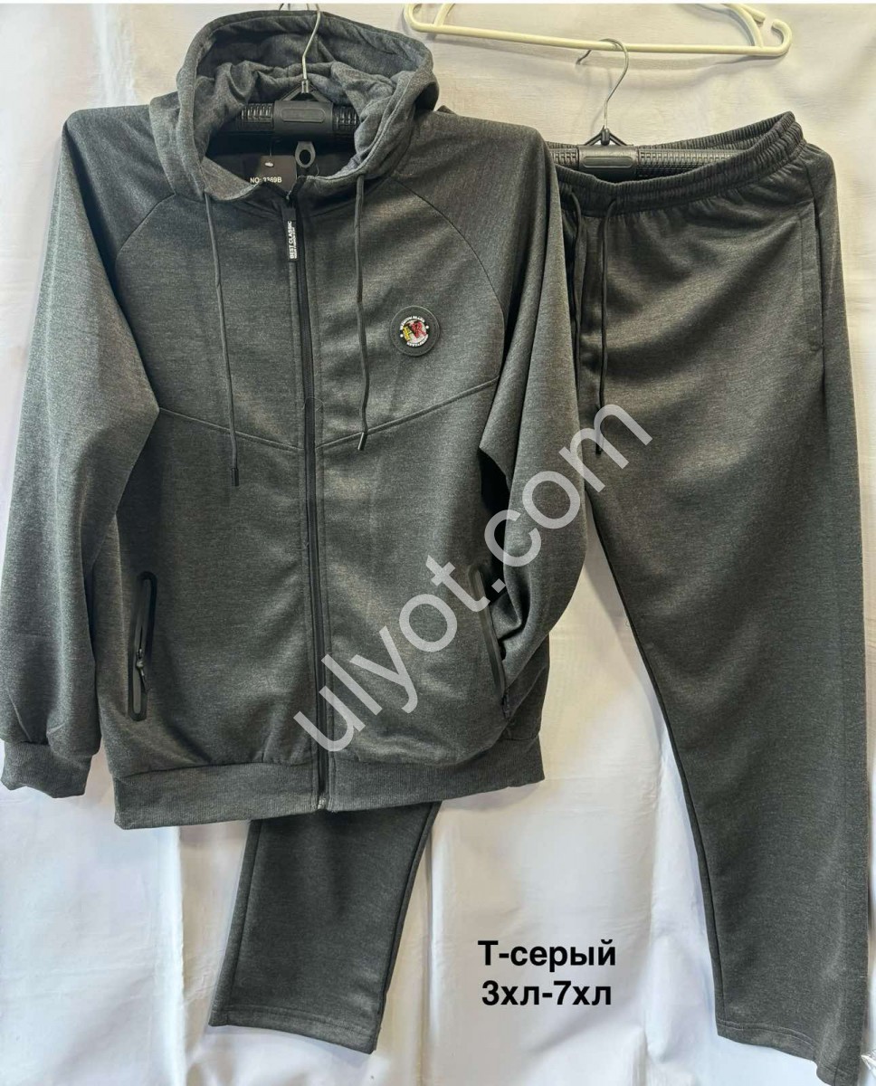 СПОРТ.КОСТЮМ (3XL-7XL) ПРЯМИЙ Т.СІРИЙ 2369