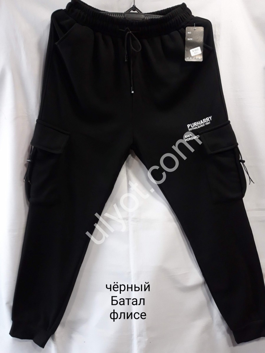 СПОРТ.ШТАНИ (3XL-7XL) МАНЖЕТ ЧОРНИЙ ФЛІС 6085