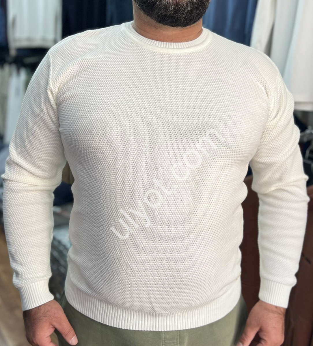 СВІТЕР NAVAS (3XL-5XL) МОЛОЧНИЙ 95530-30