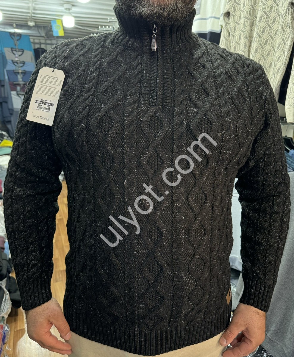 СВІТЕР DEVANTI (3XL-5XL) ЧОРНИЙ 70307-1