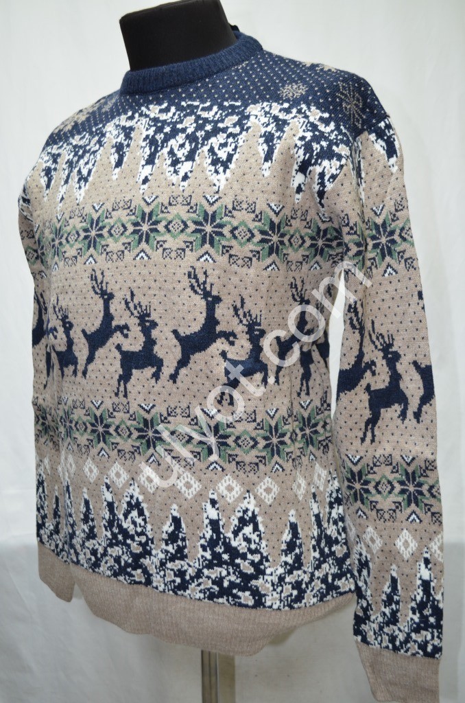 СВІТЕР AYZ (2XL-4XL) Т.СИНІЙ+МОККО 813