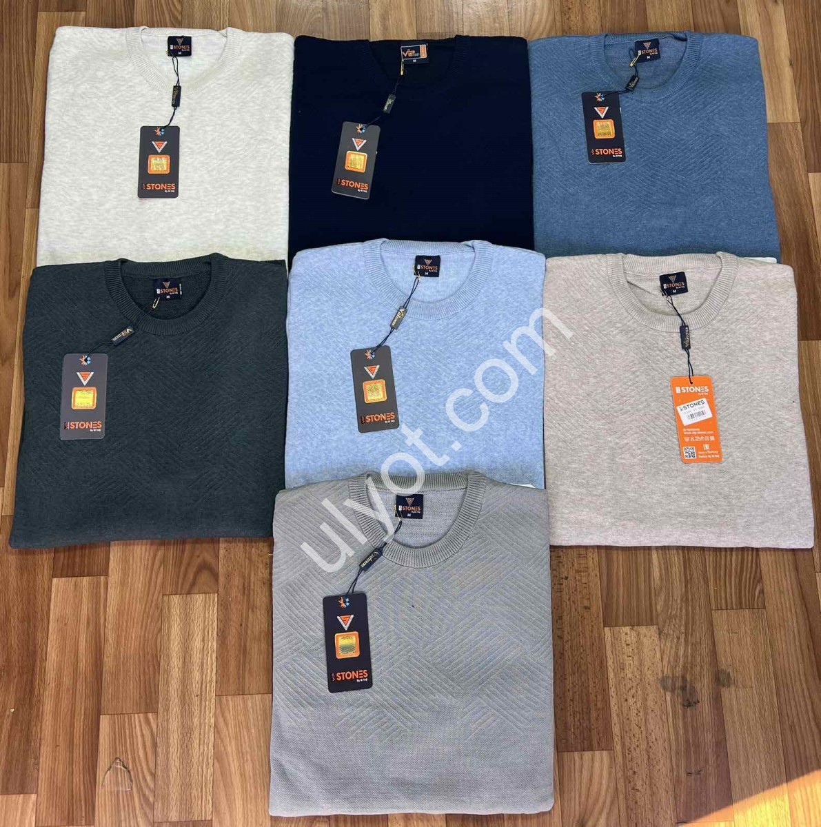 СВИТЕР VIP STONES (M-2XL) СЕРЫЙ 1689