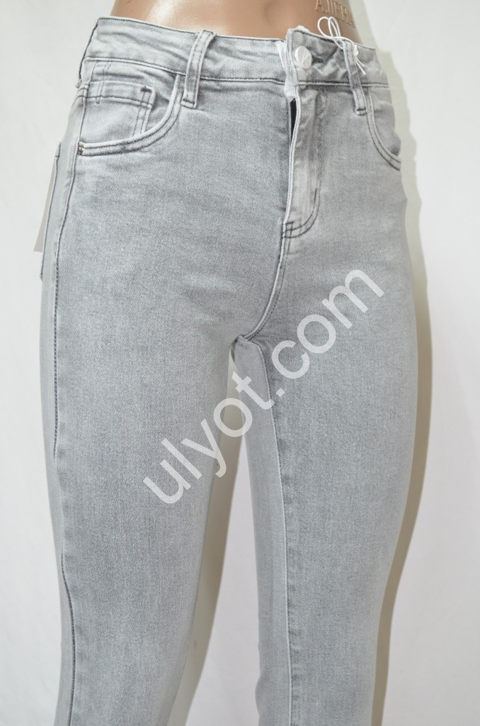 Фото 2 ДЖИНСЫ M.SARA (XS-XL) СВ.СЕРЫЙ 2655-C