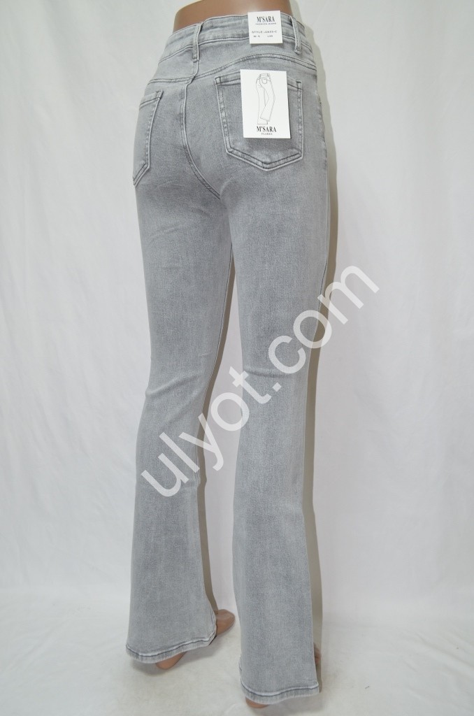 Фото 3 ДЖИНСЫ M.SARA (XS-XL) СВ.СЕРЫЙ 2655-C