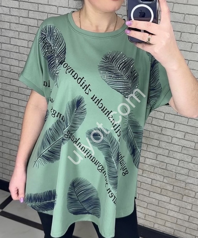 Фото 2 ФУТБОЛКА (2XL-4XL) ЧОРНИЙ/БІЛИЙ 25007