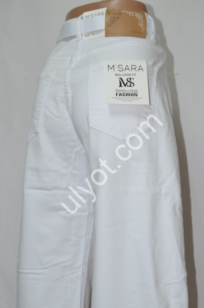ДЖИНСИ M.SARA (XS-XL) БІЛИЙ 1031-12