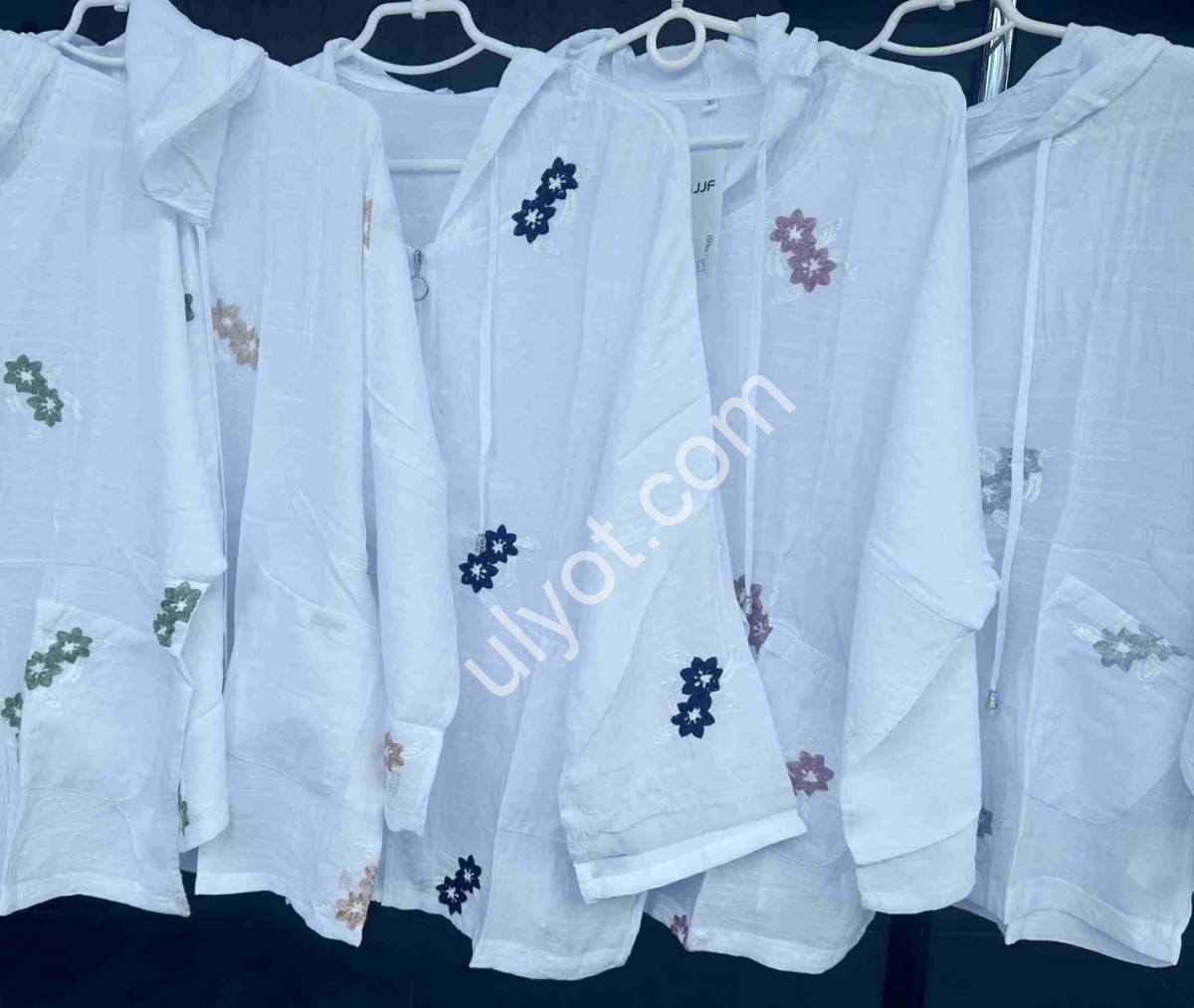 БЛУЗКА (XL-4XL) БЕЛЫЙ+ОЛИВКА 2289