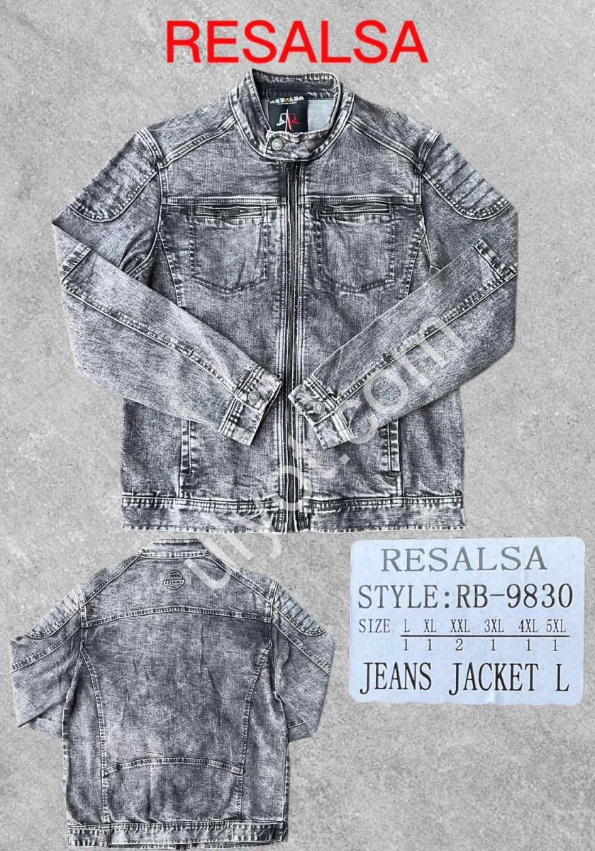 ДЖИНСОВА КУРТКА RESALSA (L-5XL) СІРИЙ RB9830