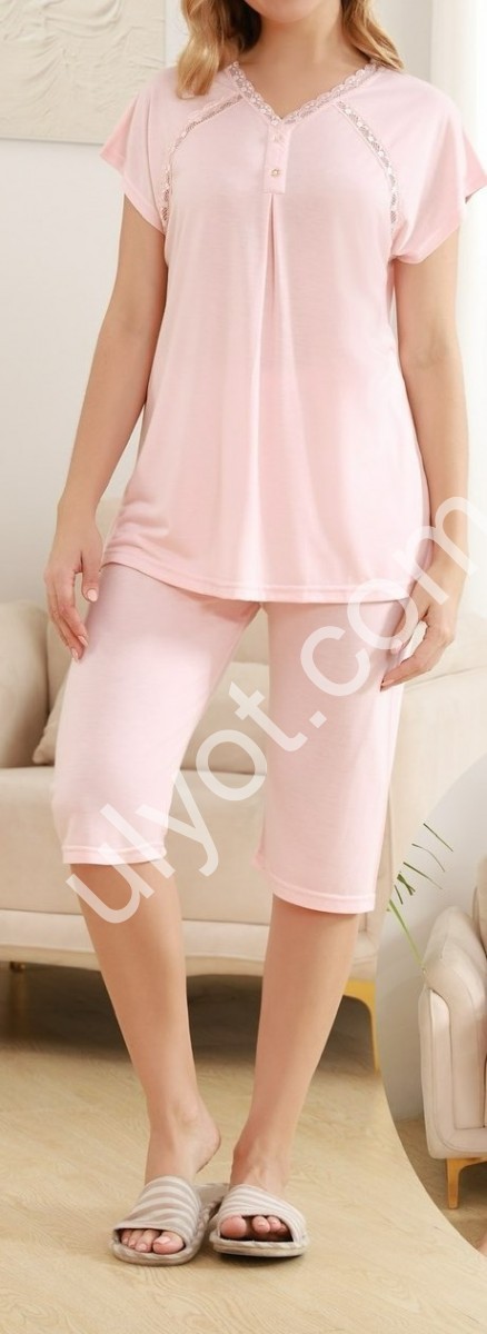 ПИЖАМА (M-3XL) СВ.РОЗОВЫЙ 1728