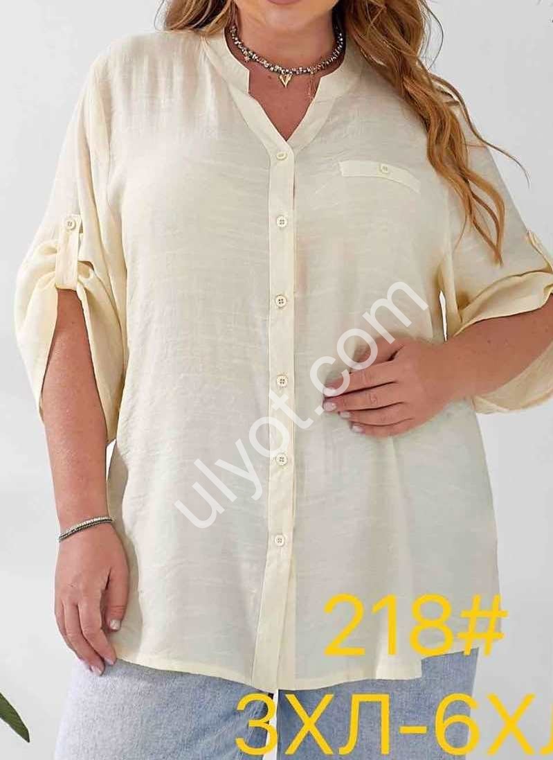 БЛУЗКА (3XL-6XL) БЛАКИТНИЙ 218