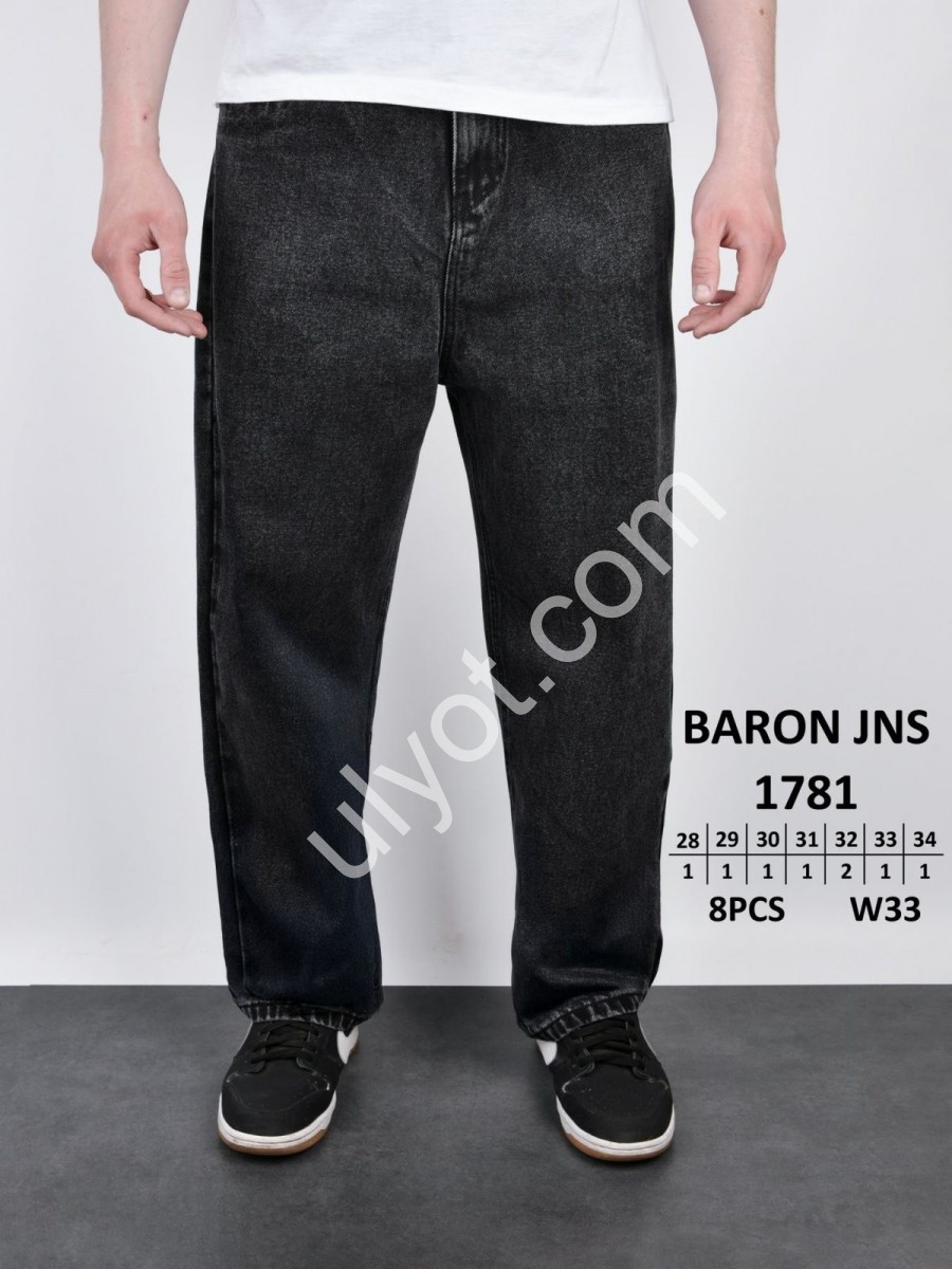 ДЖИНСЫ BARON (28-34) Т.СЕРЫЙ 1781