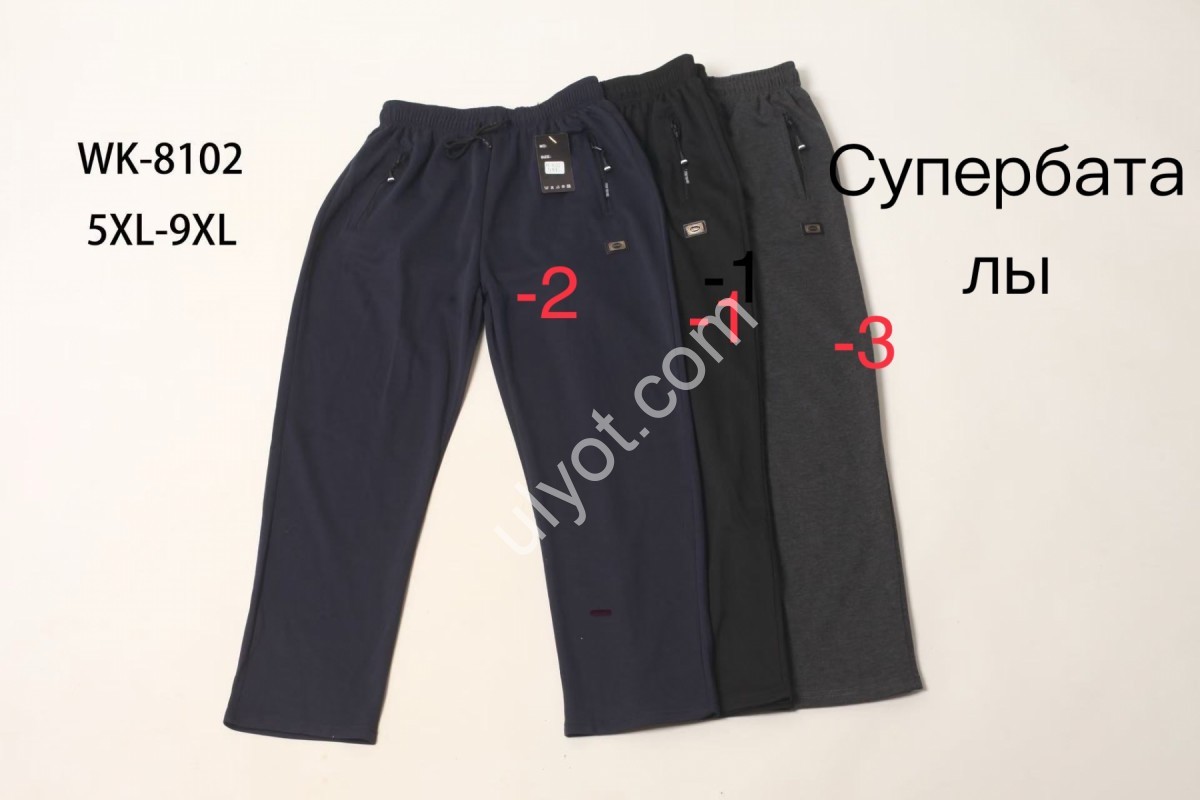 СПОРТ.ШТАНЫ (5XL-9XL) ПРЯМОЙ СИНИЙ-2 8102-2