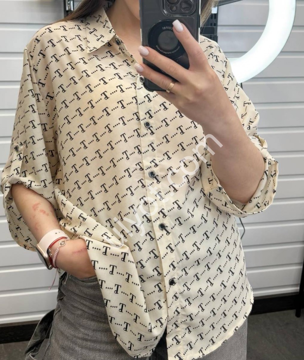 БЛУЗКА (XL-4XL) БІЖОВИЙ 8807