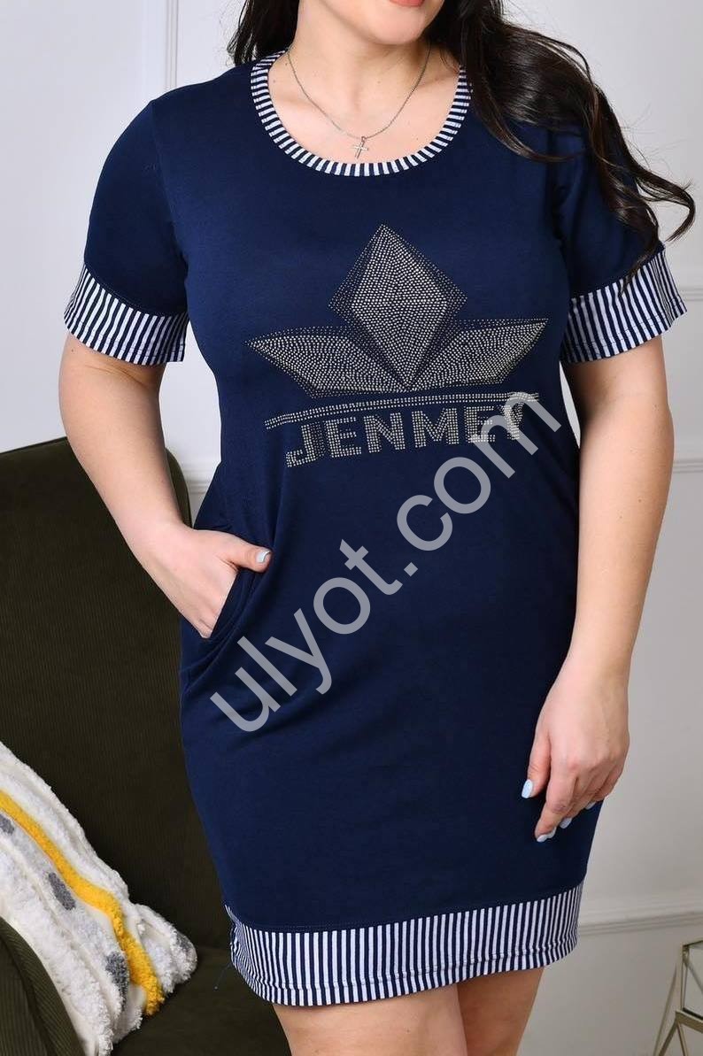 ПЛАТЬЕ JENMEY (6XL-8XL) СИНИЙ A13