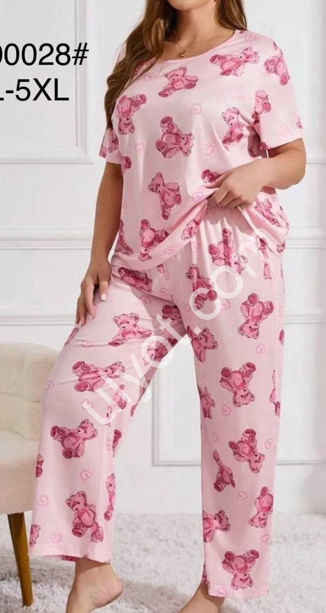 ПІЖАМА ВЕДМЕДИКА (XL-5XL) РОЖОВИЙ 500028