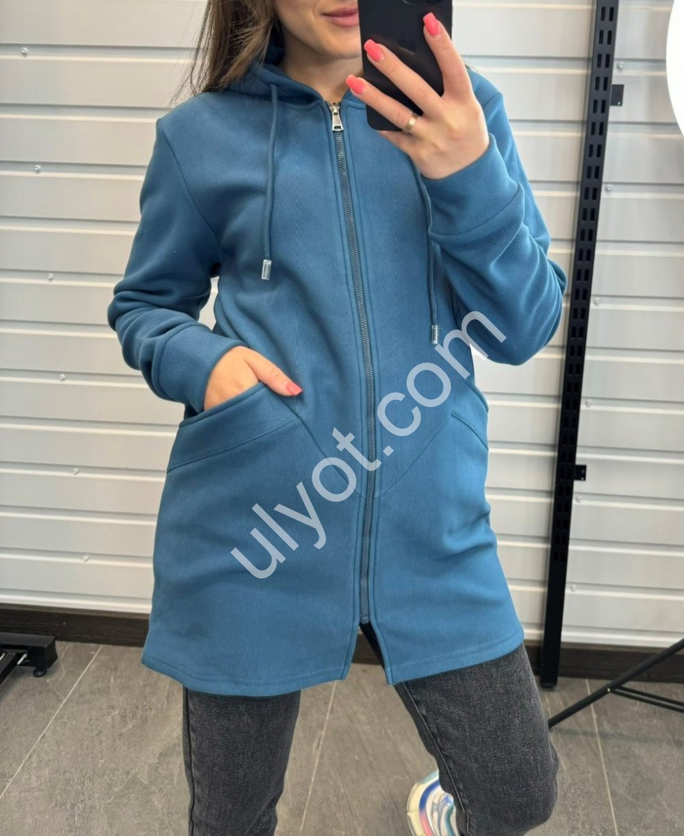 КОФТА (M-3XL) ГРАФИТ СВ.СИНИЙ 27010