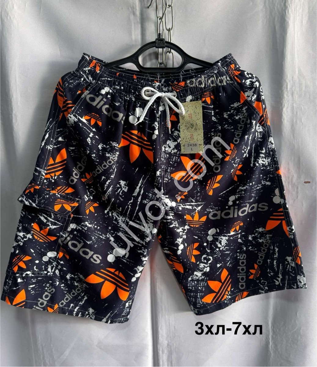 ШОРТЫ A01 (3XL-7XL) ЧЕРНЫЙ+ОРАНЖЕВЫЙ 2437
