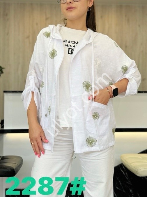 БЛУЗКА ЗМІЙКА (XL-4XL) БІЛИЙ 2287