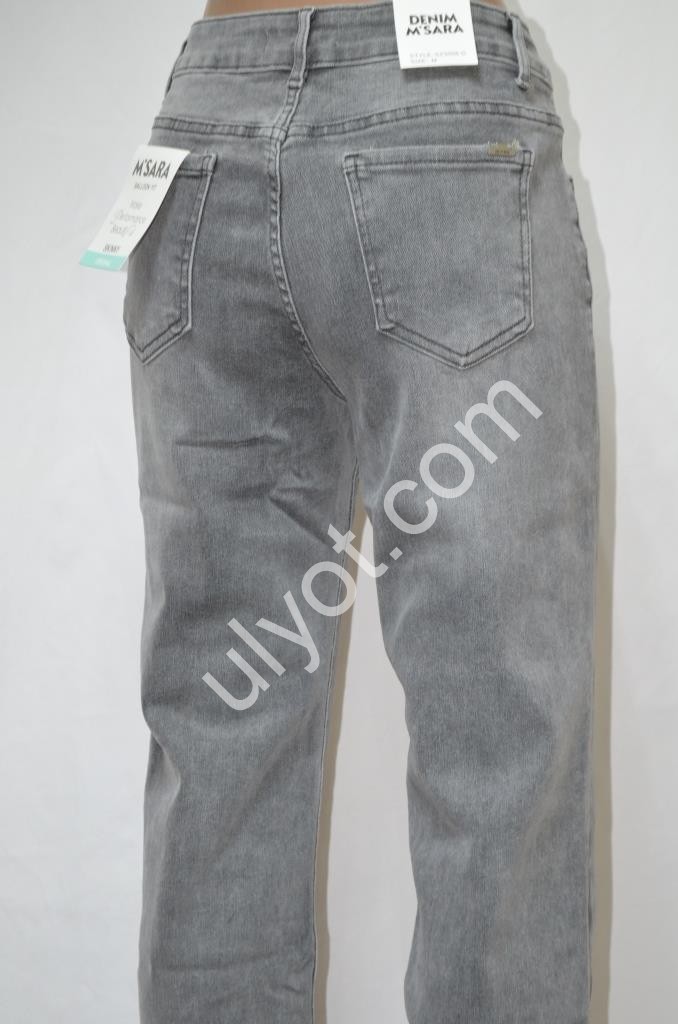 ДЖИНСИ M.SARA (S-2XL) СІРИЙ 3098-D
