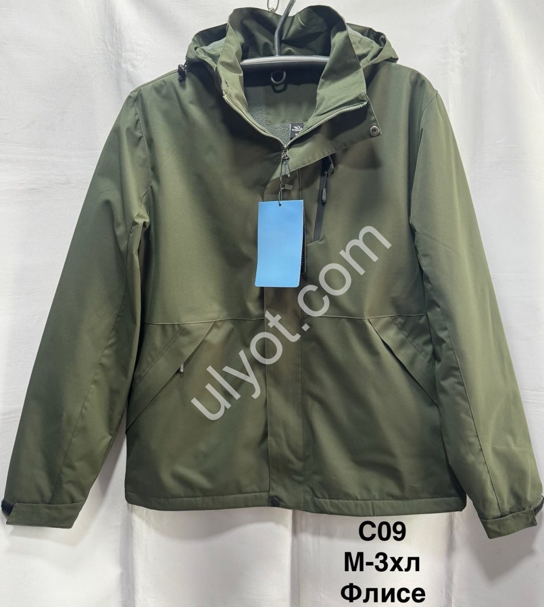 ВЕТРОВКА (M-3XL) ХАКИ ФЛИС С09