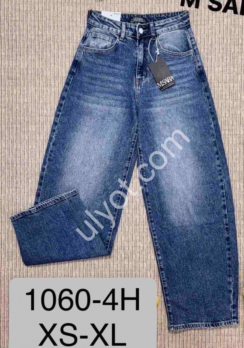 ДЖИНСИ M.SARA (XS-XL) Т.СИНІЙ 1060-4H