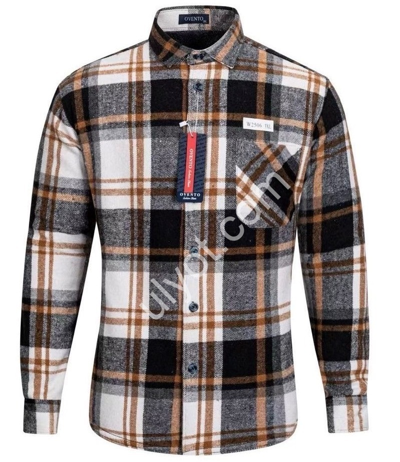 РУБАШКА (XL-5XL) МЕХ БЕЖ.+ЧЕРНЫЙ 