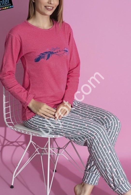 ПІЖАМА (M-3XL) БАЙКА МІКС 15427