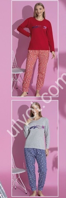 ПИЖАМА (M-3XL) БАЙКА МИКС 15427