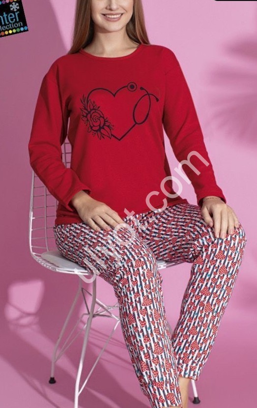 ПІЖАМА (M-3XL) БАЙКА МІКС 15329