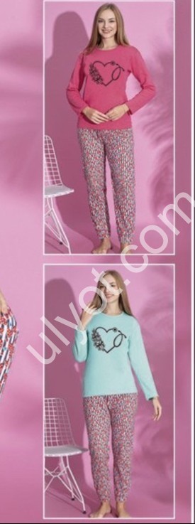 ПИЖАМА (M-3XL) БАЙКА МИКС 15329