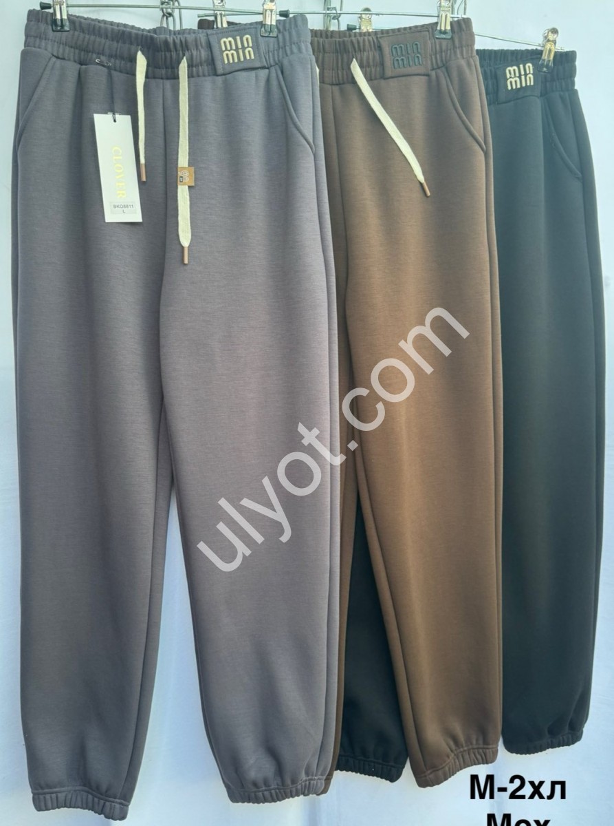 ШТАНЫ (M-2XL) МЕХ МАНЖЕТ СЕРЫЙ 8811