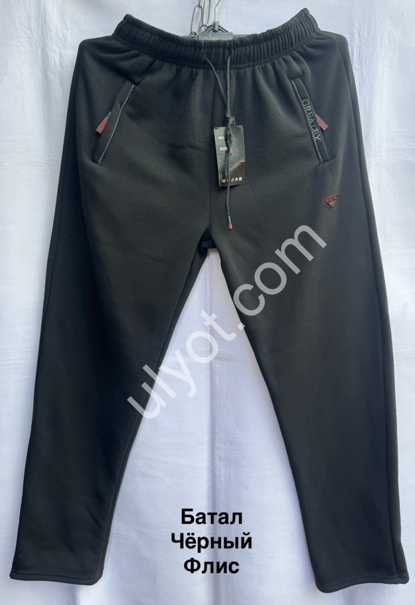 СПОРТ.ШТАНИ (3XL-7XL) ФЛІС ПРЯМИЙ ЧОРНИЙ 7132