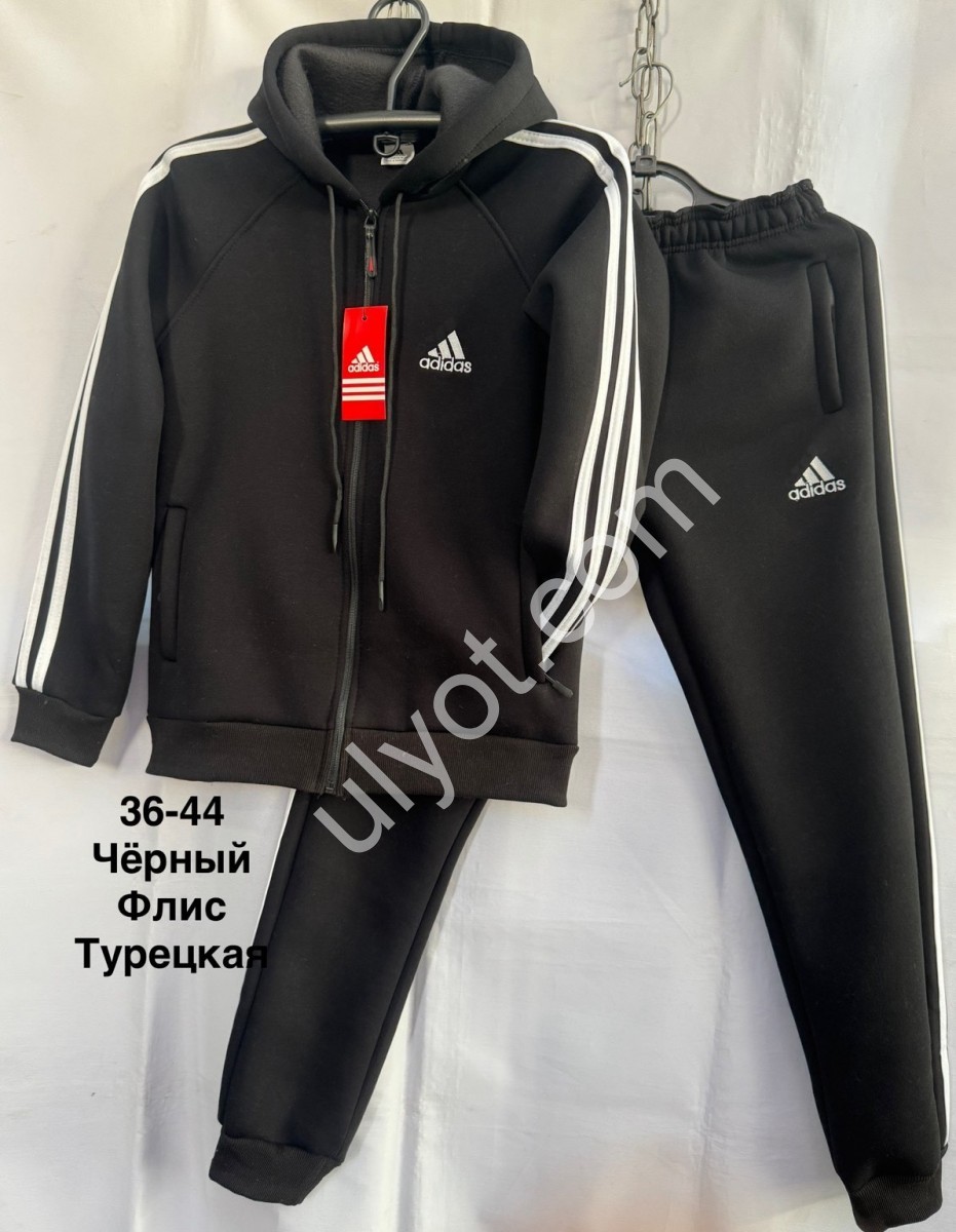 СПОРТ.КОСТЮМ A01 (36-44) ФЛИС МАНЖЕТ ЧЕРНЫЙ 