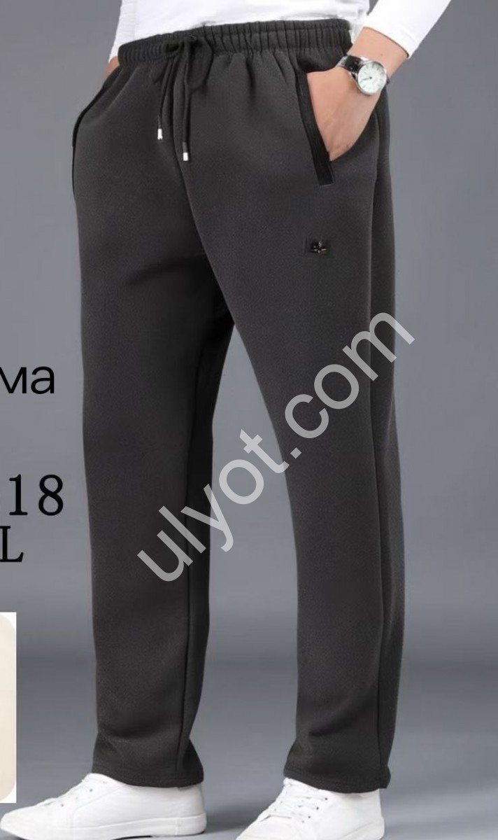 СПОРТ.ШТАНЫ (M-3XL) ФЛИС ПРЯМОЙ Т.СИНИЙ 2618