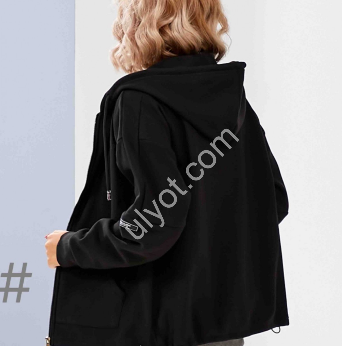 КОФТА (M-3XL) МИКРОВЕЛЬВЕТ СИНИЙ 27002