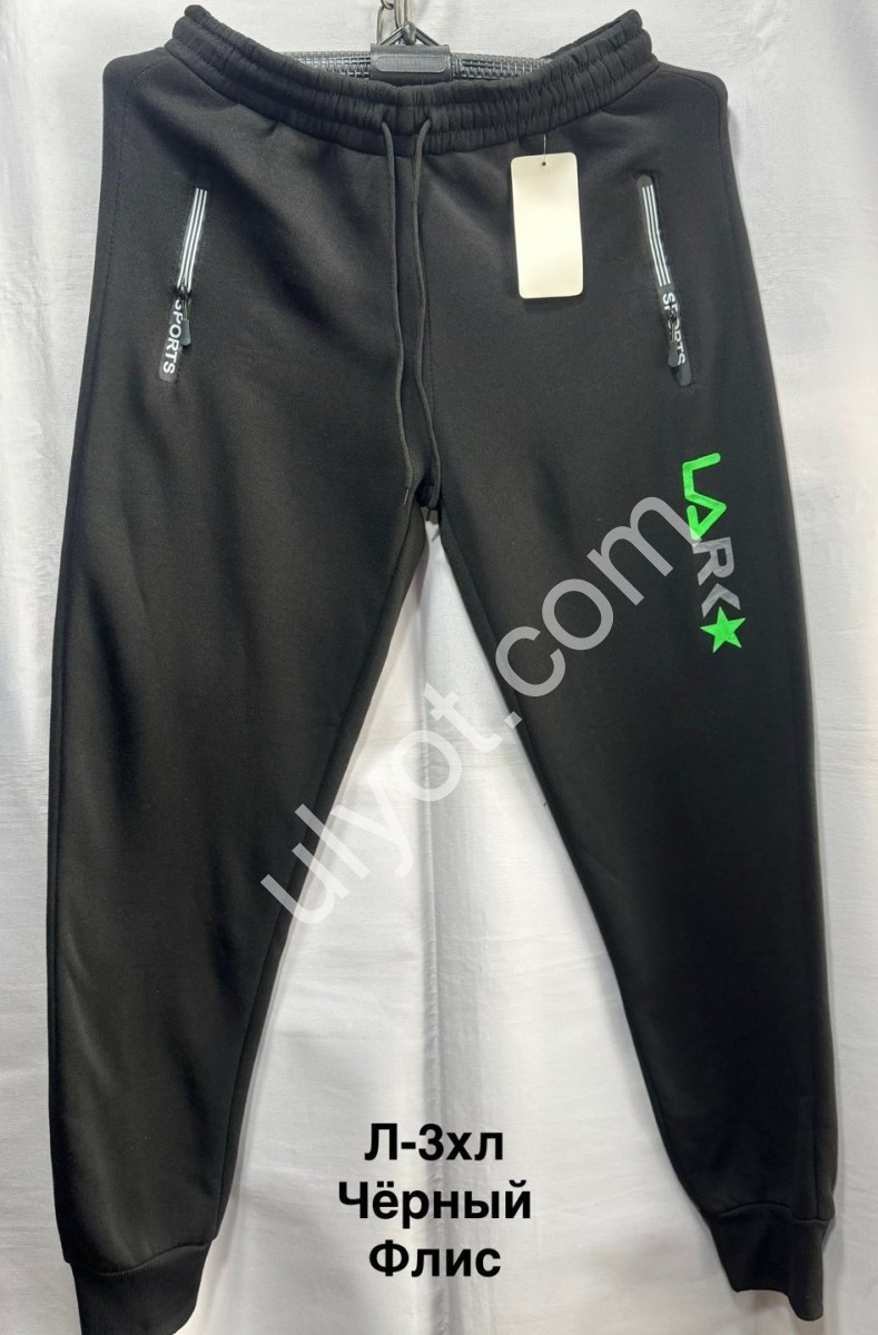 СПОРТ.ШТАНЫ (L-3XL) ФЛИС МАНЖЕТ МИКС 6129