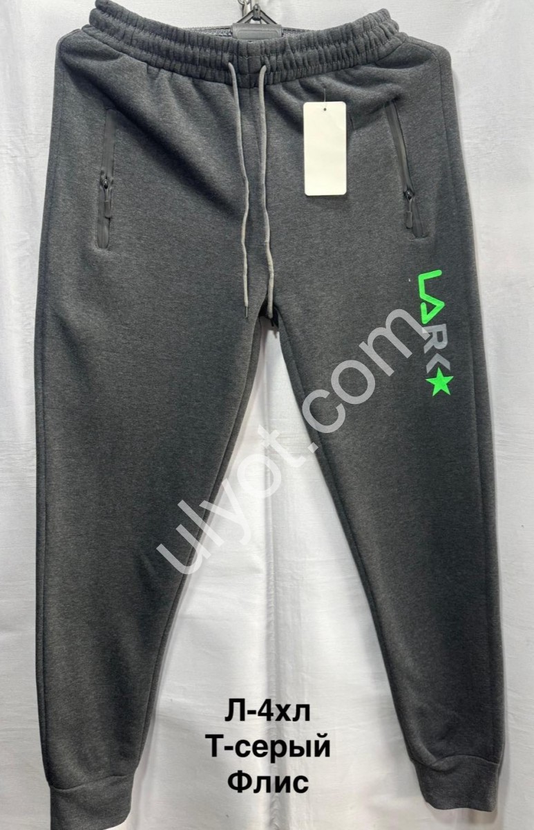 СПОРТ.ШТАНЫ (L-3XL) ФЛИС МАНЖЕТ МИКС 6129