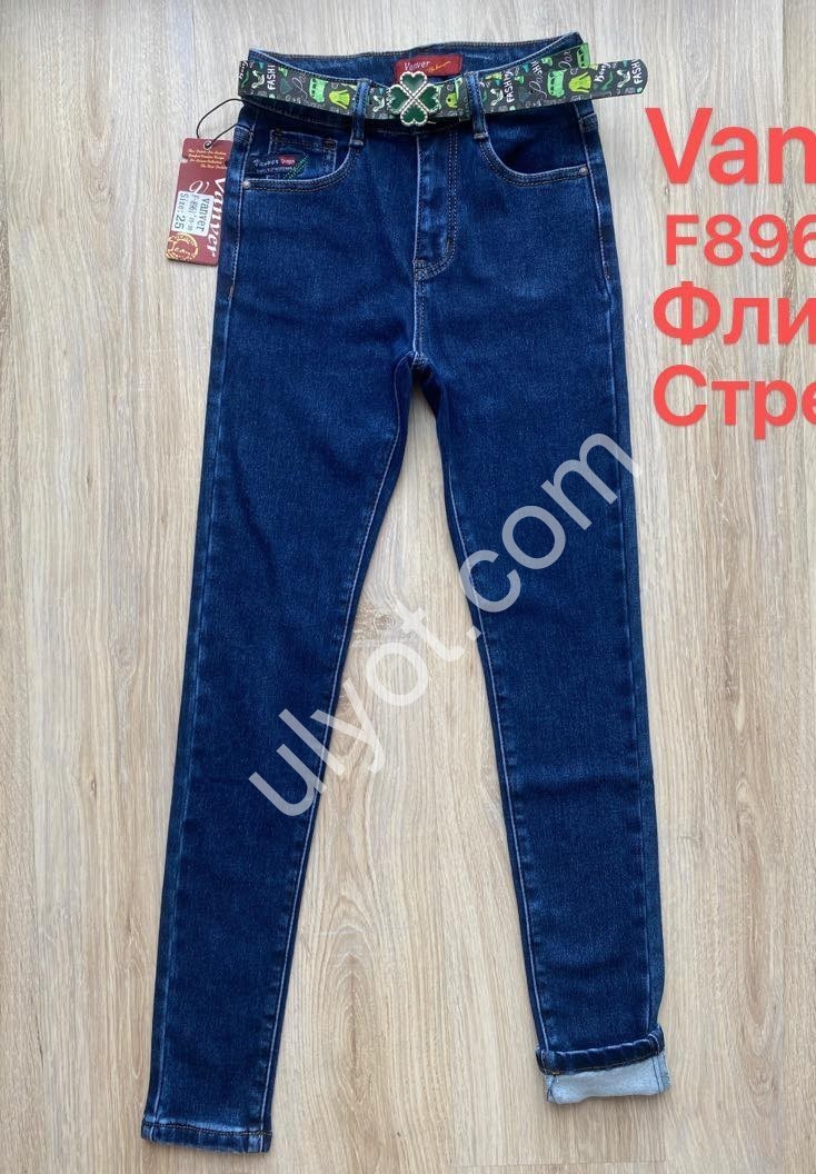 ДЖИНСЫ VANVER (25-30) ФЛИС Т.СИНИЙ F8961