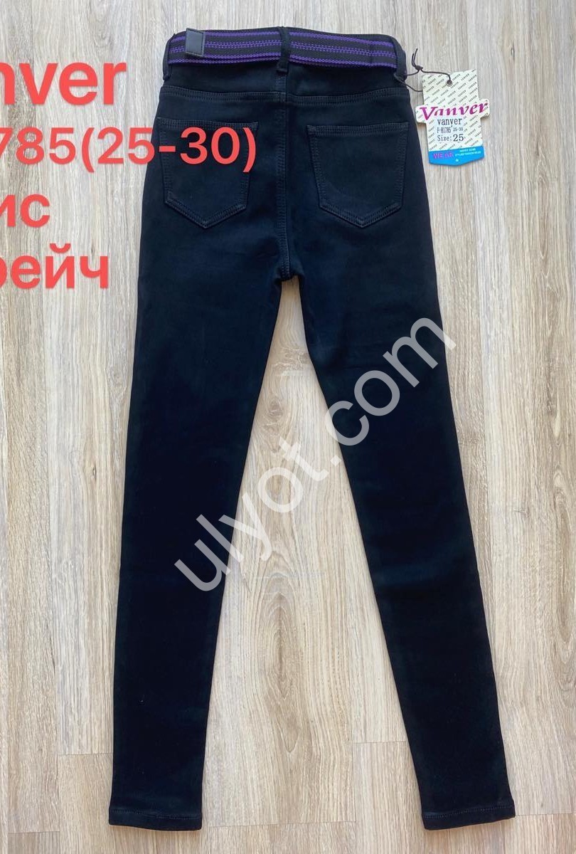ДЖИНСЫ VANVER (25-30) ФЛИС ЧЕРНЫЙ F81785