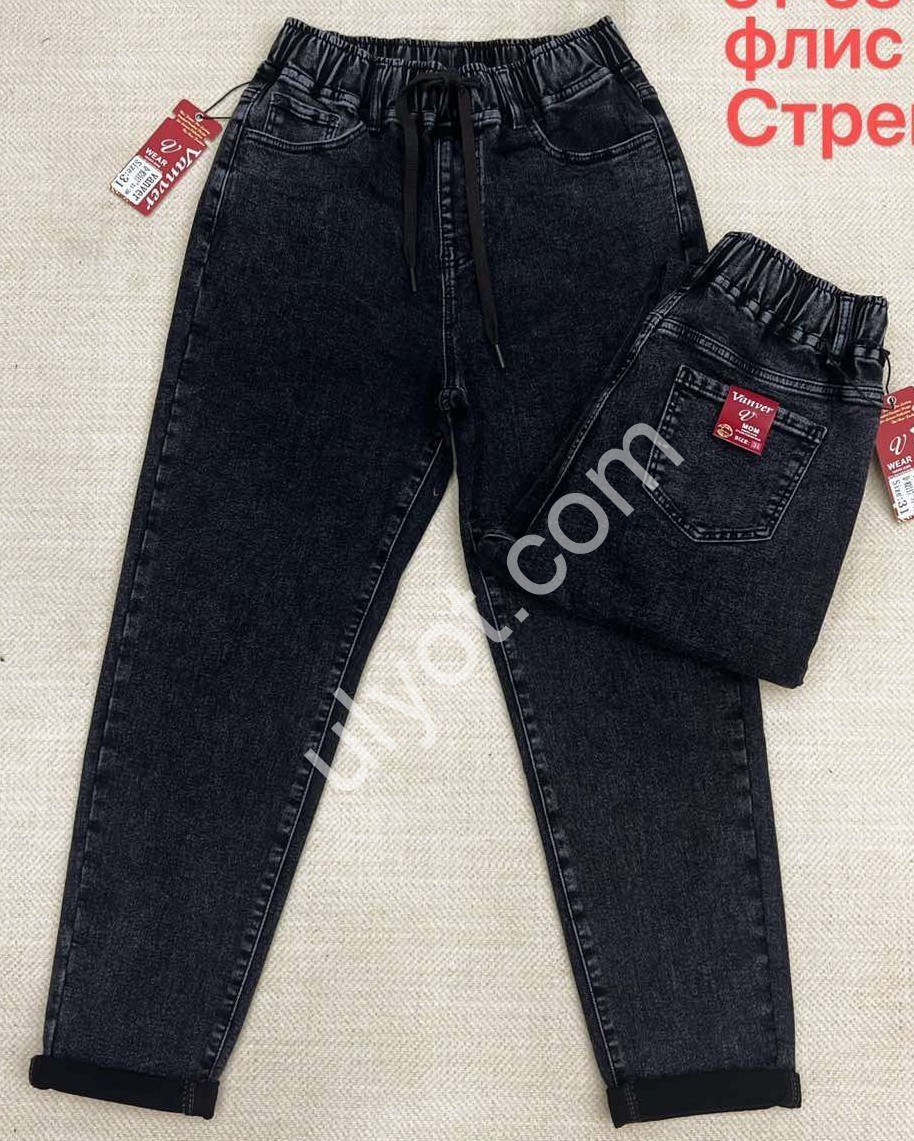 ДЖИНСЫ VANVER (31-38) ФЛИС ГРАФИТ D82117