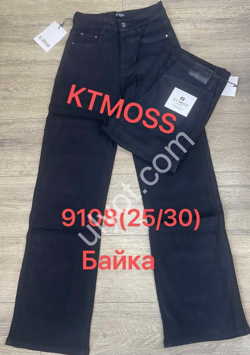 ДЖИНСЫ KT.MOSS (25-30) БАЙКА ЧЕРНЫЙ 9108