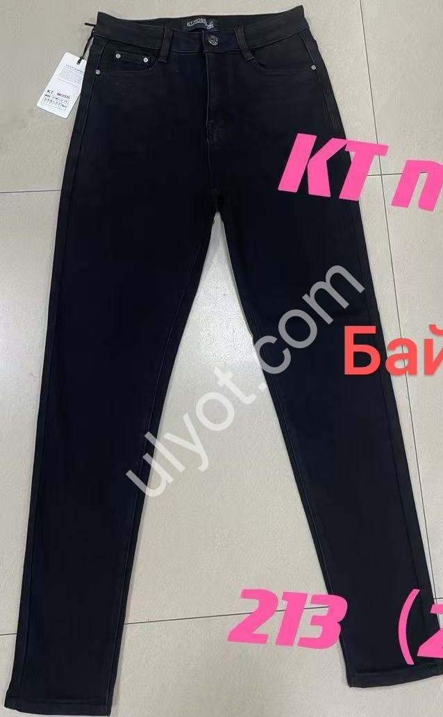 ДЖИНСЫ KT.MOSS (28-33) БАЙКА ЧЕРНЫЙ 213