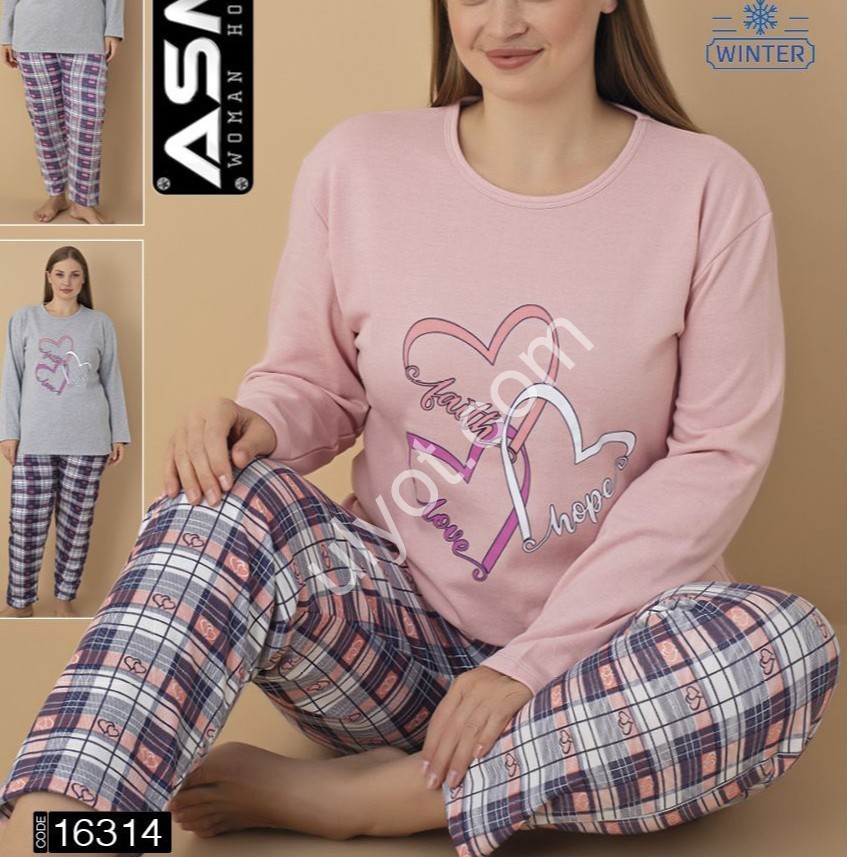ПІЖАМА (L-4XL) БАЙКА АБРИКОС 16314