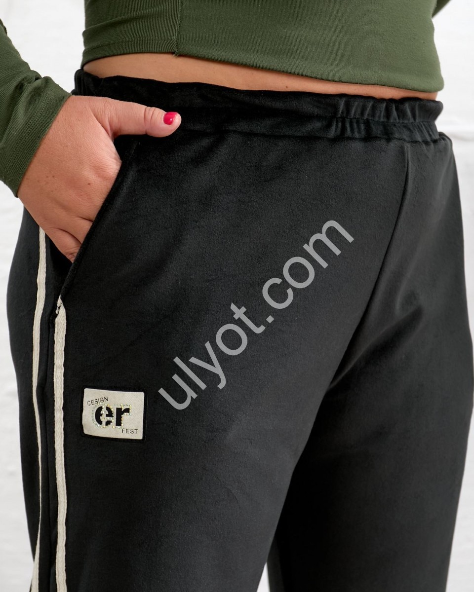 Фото 2 ШТАНЫ (48-58) ФЛИС ЧЕРНЫЙ 17184