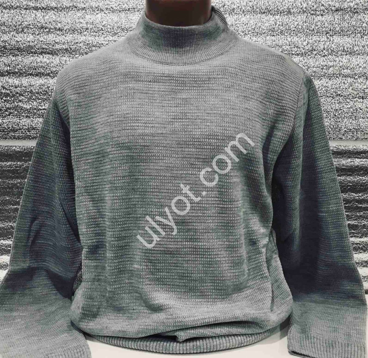 СВИТЕР CASHMERE (L-2XL) СТОЙКА СЕРЫЙ 12103