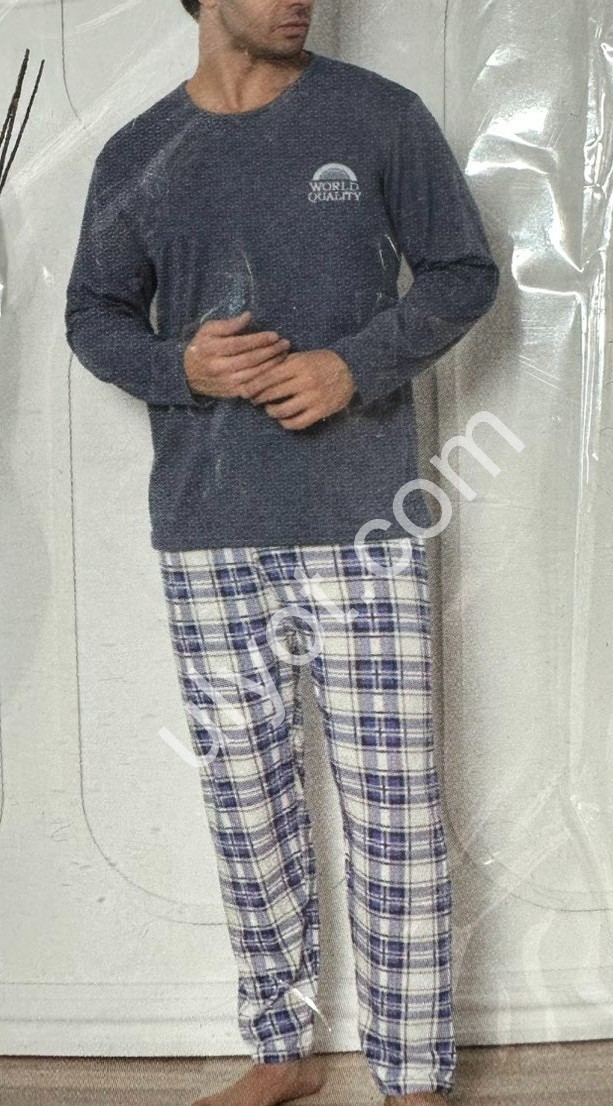 ПИЖАМА (L-4XL) БАЙКА ЧЕРНЫЙ 